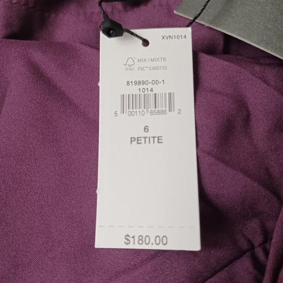 Banana Republic Dress Petite Size 6 Color Plum burgandy - Picture 5 of 14